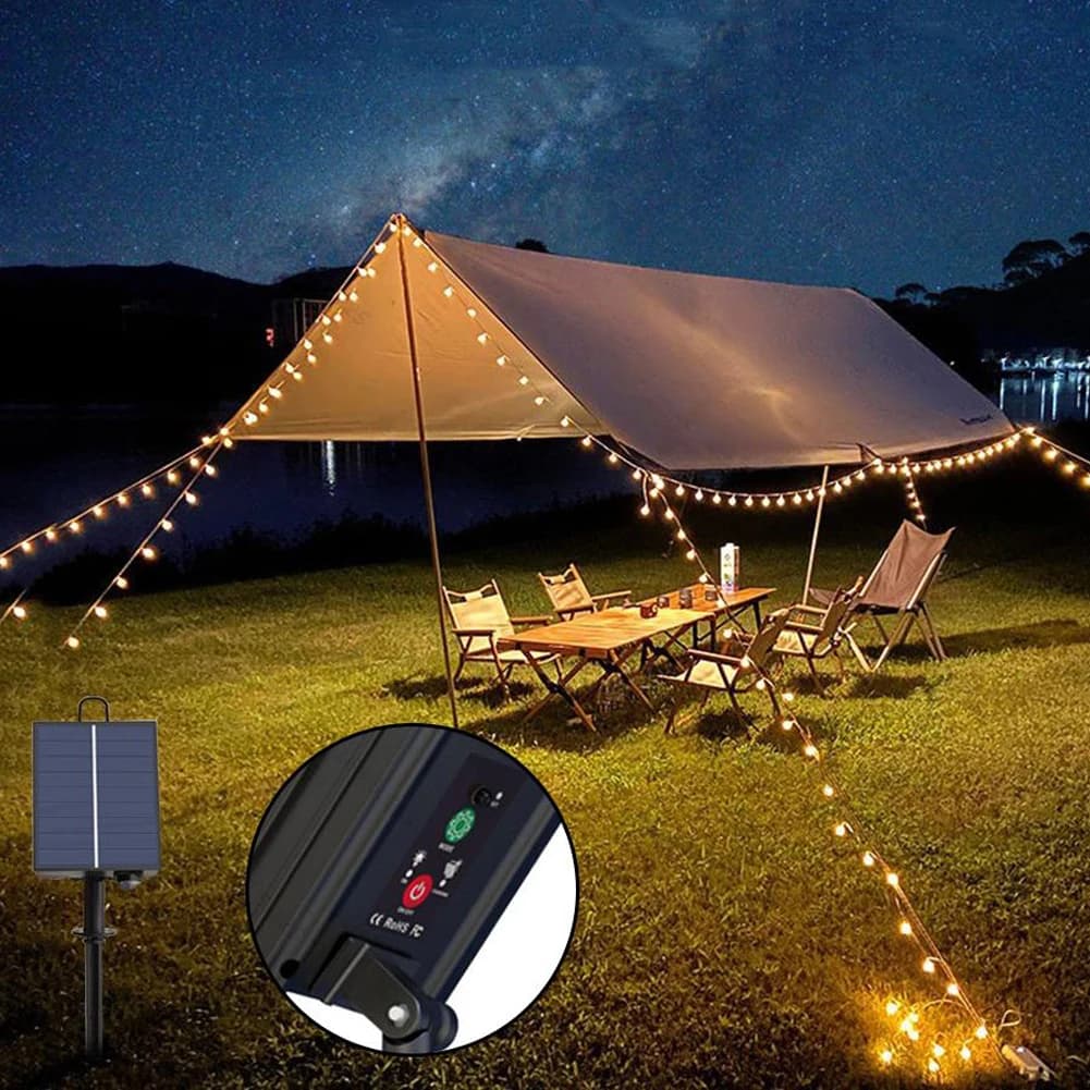 Scatola batteria solare per lampade a stringa LED per interni ed esterni Controller pannello solare con telecomando per decorazioni da giardino all'aperto