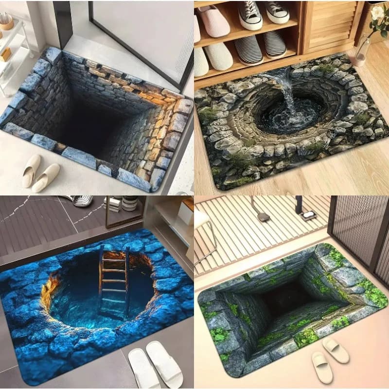 3D Visual Doormat Prank Porch Decoration Doormat Living Room Rug Bedroom Bathroom Anti Slip Carpet Home Decoration