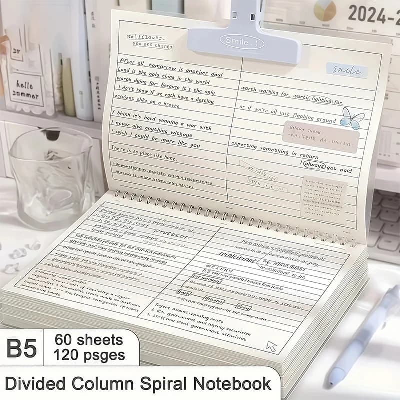 B5 Spiral multifunctional notebook grid/Horizontal lines separate the thick paper roll notepad，Suitable for planners and student