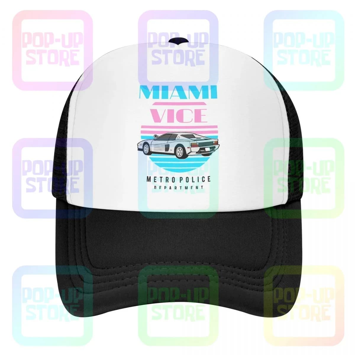Miami Vice Squad Racecar Metro Dipartimento della polizia Serie TV Berretto da baseball Cappelli da camionista Traspirante Premium