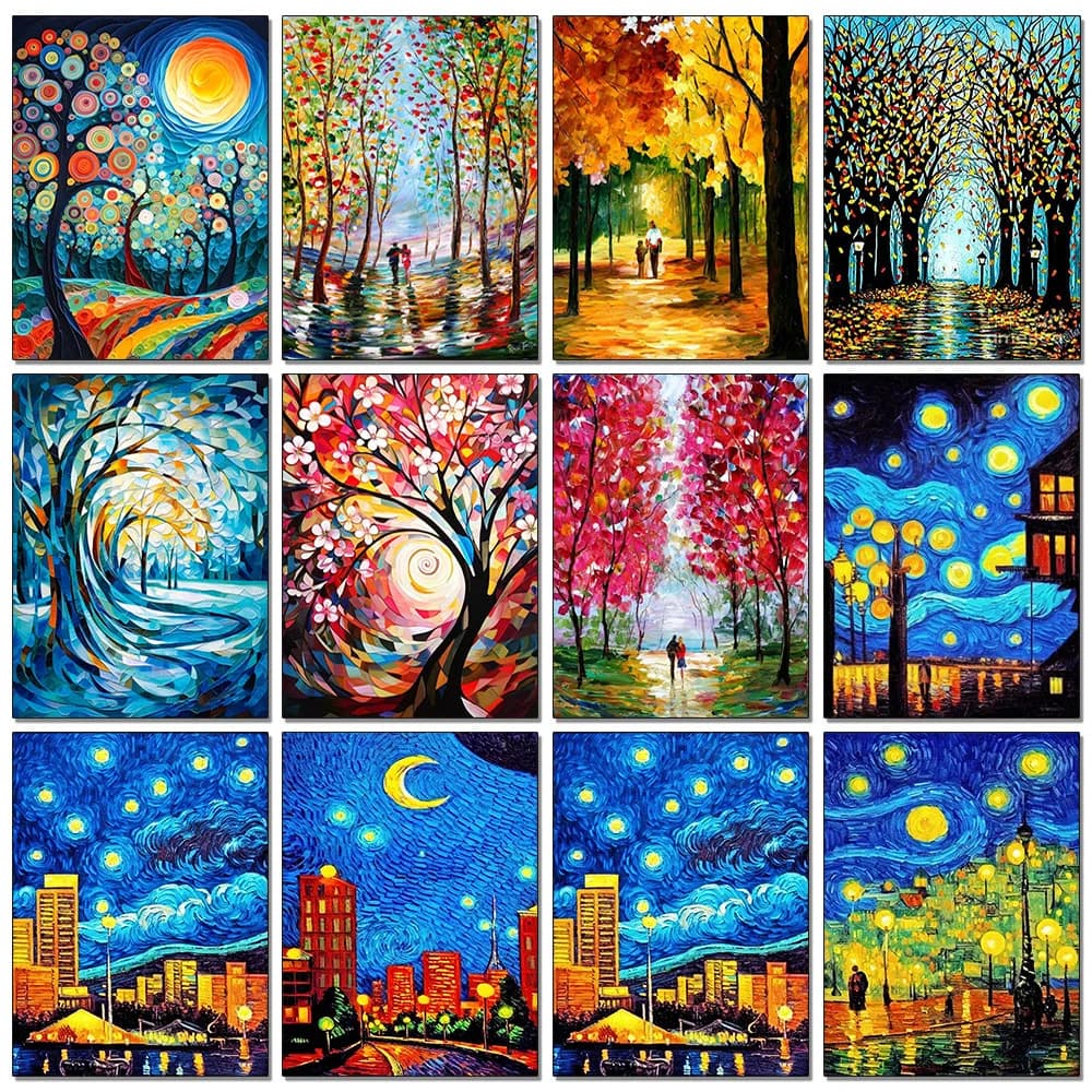 Paesaggio albero 5D kit pittura diamante fai da te diamante cosmico ricamo pittura strass mosaico arte decorazioni per la casa pittura