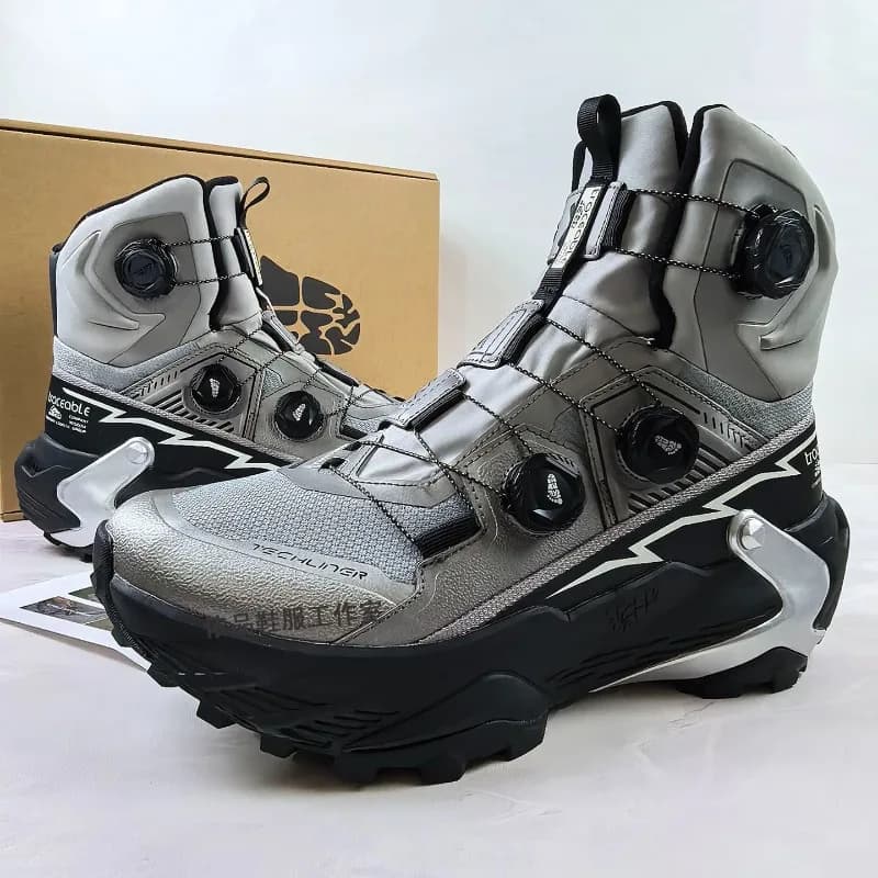 Original Brand Designer Mid-Top Mountain Climbing Boot Quick Lacing Outdoor Hiking Shoe Unisex Spring/Autumn Trekking Sneaker