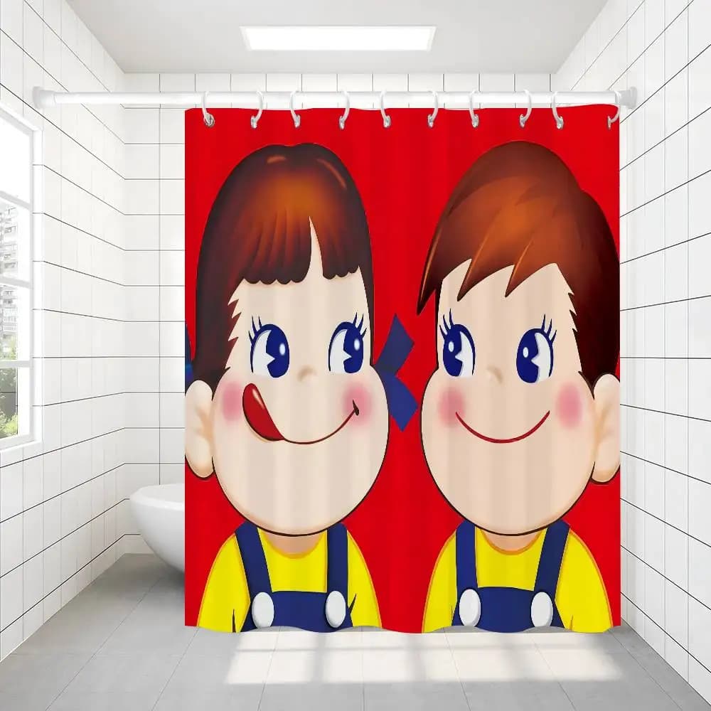 Tenda da doccia Kawaii Art Girl Funny F-Fujiya, tenda da doccia decorativa per il bagno, estiva, da spiaggia, impermeabile