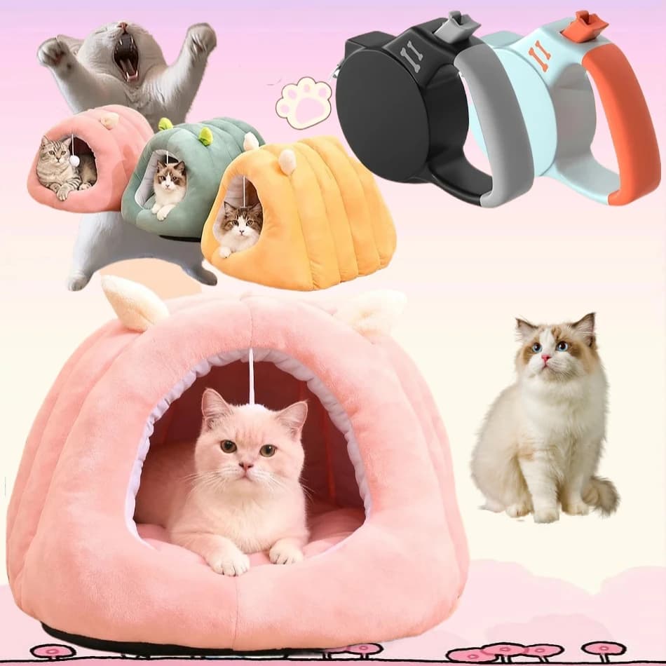 Cuccia per Gatti per Tutte le Stagioni, Cuccia per Animali Domestici, Cuccia per Cani di Piccola Taglia, Letto per Cuccia, Cuccia Calda in Peluche per Gatti