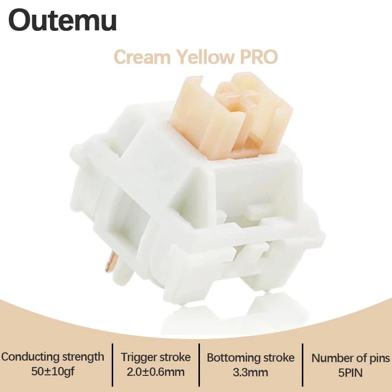 Utemu switches mechanical keyboard Lubed 5pin silent tactile linear cream yellow Pro custom MX RGB switches