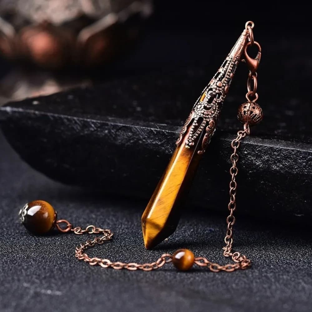Hexagon Cone Natural Crystal Pendulums Pointed Meditation Spiritual Amethysts Pendulum Energy Dowsing Witch Spiritual Pendulos