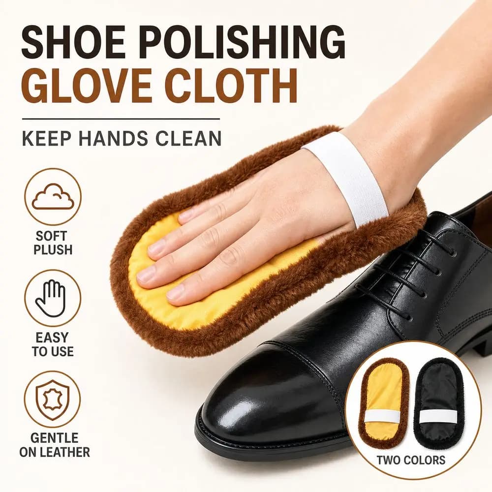 Leather Polishing Mitt Shoe Polishing Glove Faux Wool Shoe Shine Cloth Shoe Shine Mitt Soft Handheld Shoe Cleaning Glove