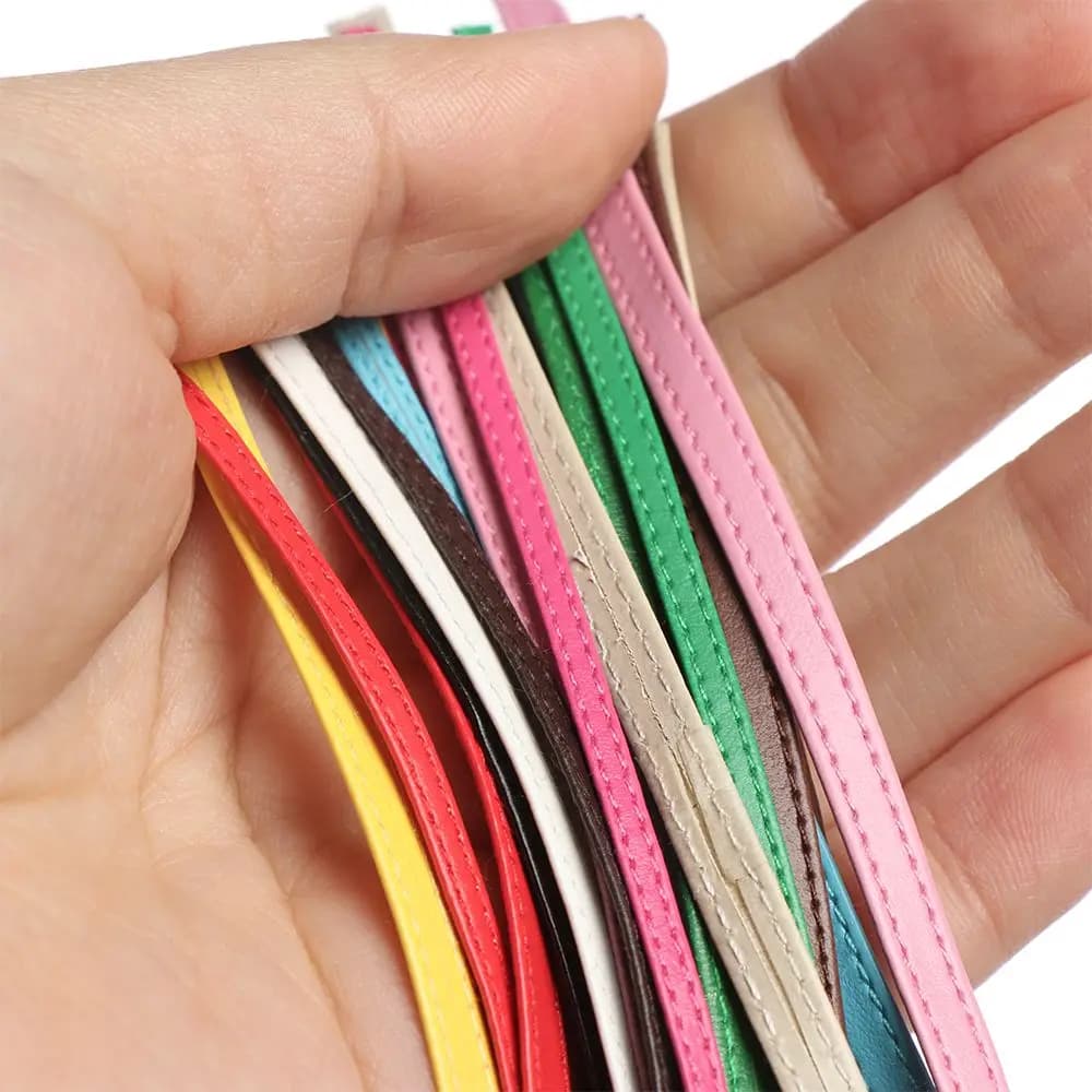Mini bambola cinture in vita borsa per bambole cintura in pelle PU fai da te fatti a mano bambola vestiti borse accessori per cucire lunghezza 50cm larghezza 3/5mm