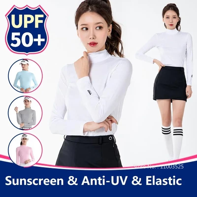 Pgm Golf Donna Estate Camicia in seta di ghiaccio a maniche lunghe Anti-UV Cool Top Traspirante Alta elasticità Biancheria intima Causale Sport Top