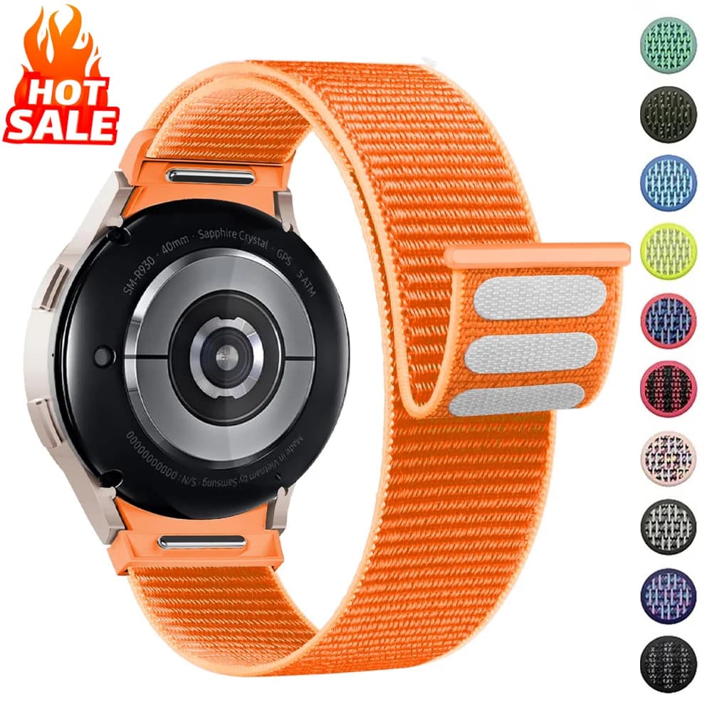 Cinturino in Nylon per Samsung Galaxy Watch 7 6 5 4 FE 44mm 40mm 5 pro 45mm cinturino sportivo bracciale Galaxy Watch6 Classic 47mm 43mm