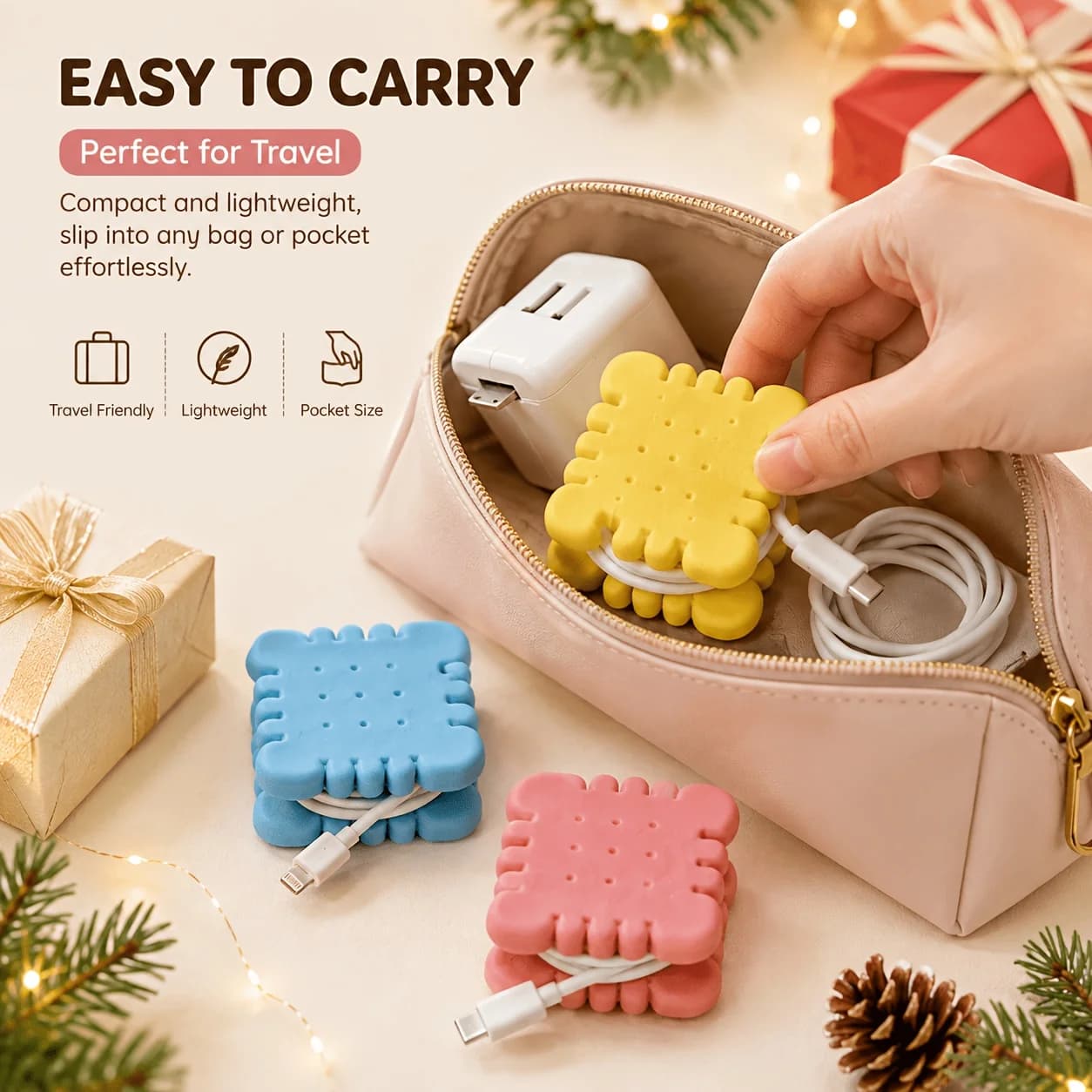 Creative biscuit winder, data cable storage and finishing artifact, Oreo shape cable management clip