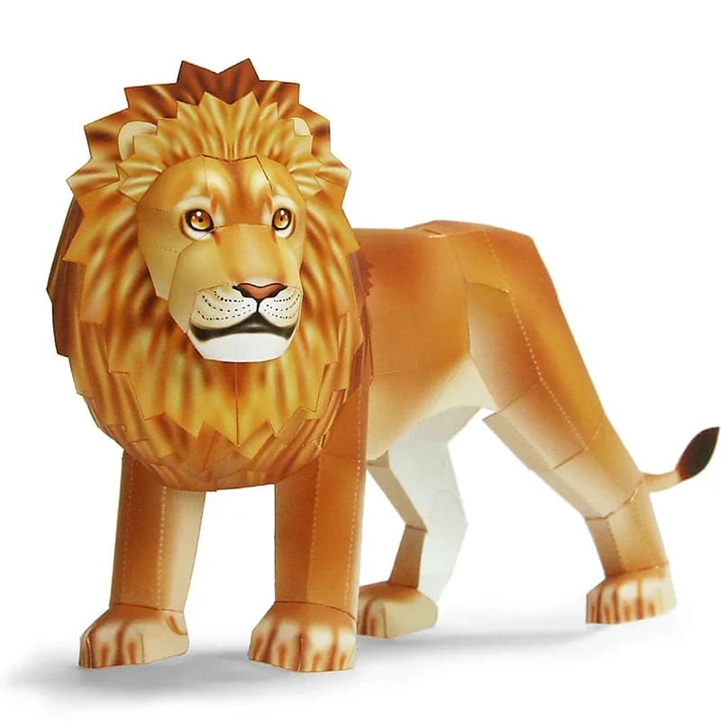Lion Origami Art Folding Mini Cute 3D Paper Model Papercraft Animal Figure DIY Kids Adult Handmade Craft Toys QD-250