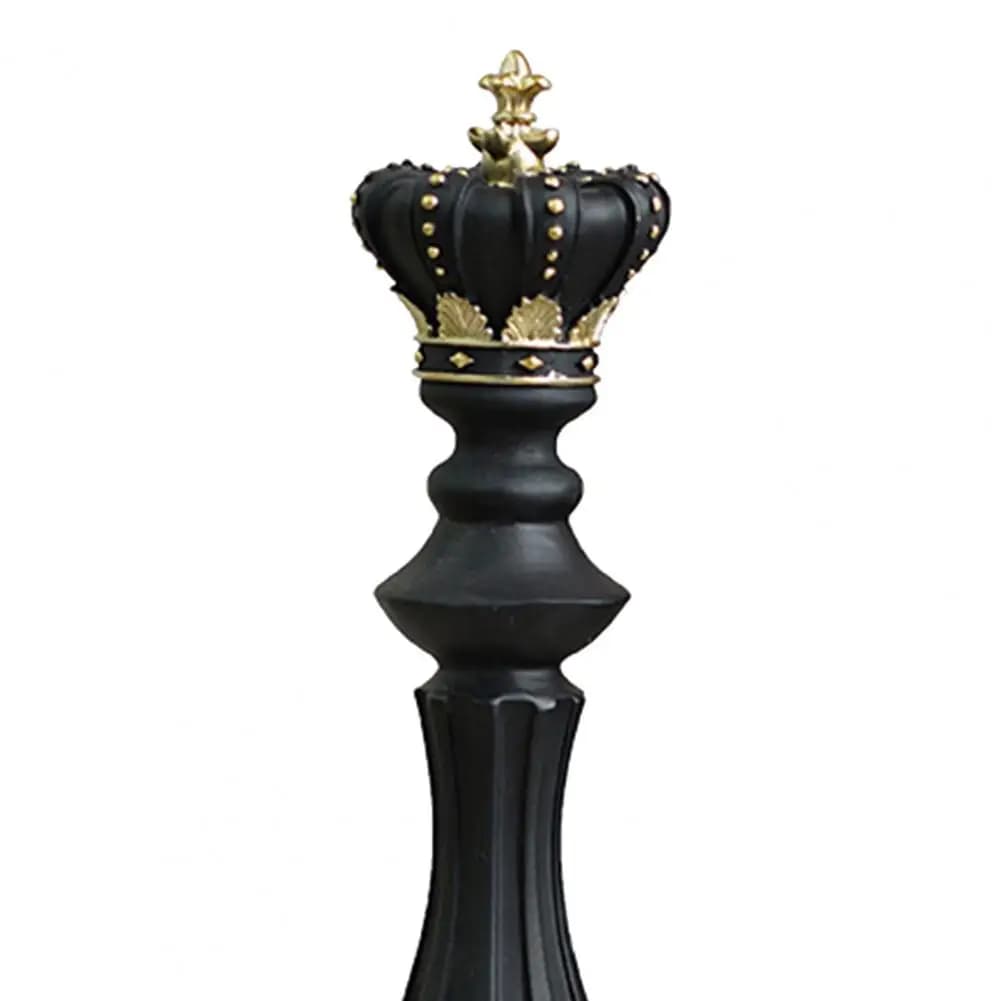High-quality Resin Statue Chess Piece Statue Collectible Set Black Sculpture Figurines King Queen Knight Resin Decor for Home