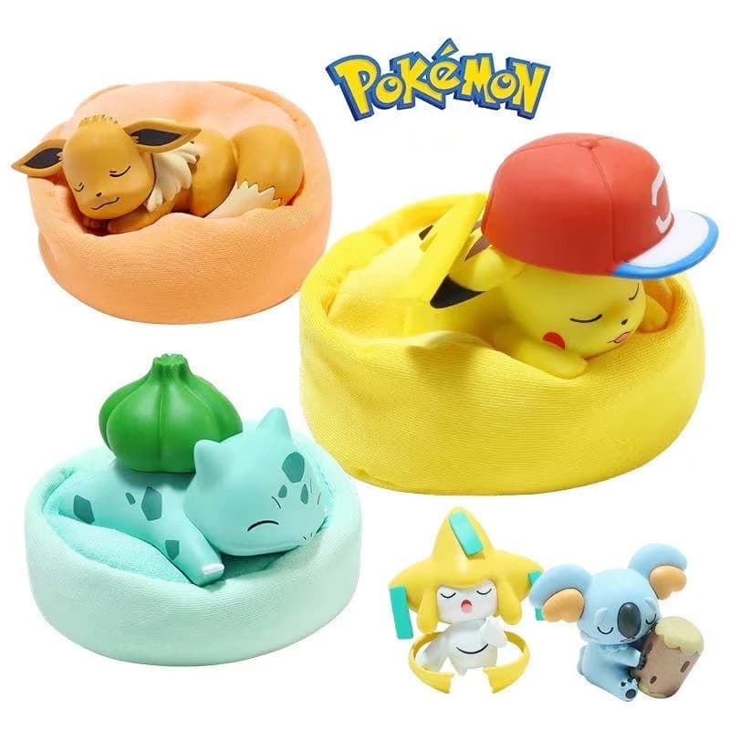 Serie Pokemon Starry Dream: Statuette di Pikachu, Eevee, Bulbasaur e Snorlax, Ornamenti da Scrivania da Collezione, Regalo per i Fan