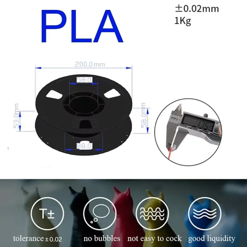 2026 1KG PLA Filament for 3D Printer 1.75MM Plastic Material Neatly Printed Line-up Quality Supplies for 3D Printer 7.14