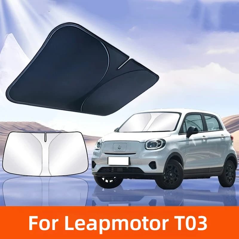 For Leapmotor T03 Car Sun Viso Front Window Windshield Sunshade Heat Insulation Summer Sun UV Protection Auto Accessories