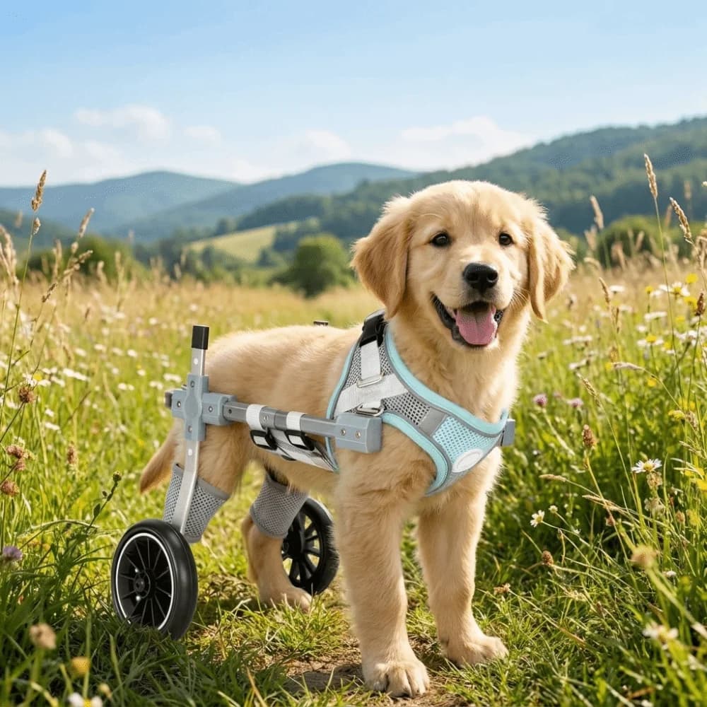 Adjustable Dog Wheelchair Durable Rear Leg Support Disabled Pet Walking Aid Breathable Harness Pet Rehabilitation Cart