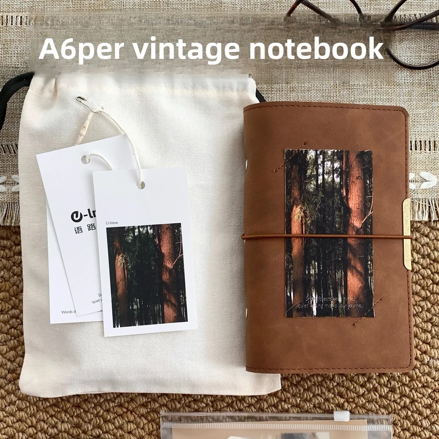 Free Time Retro Sheep Leather A6 Planner High-Value Detachable Loose-Leaf Notebook Set