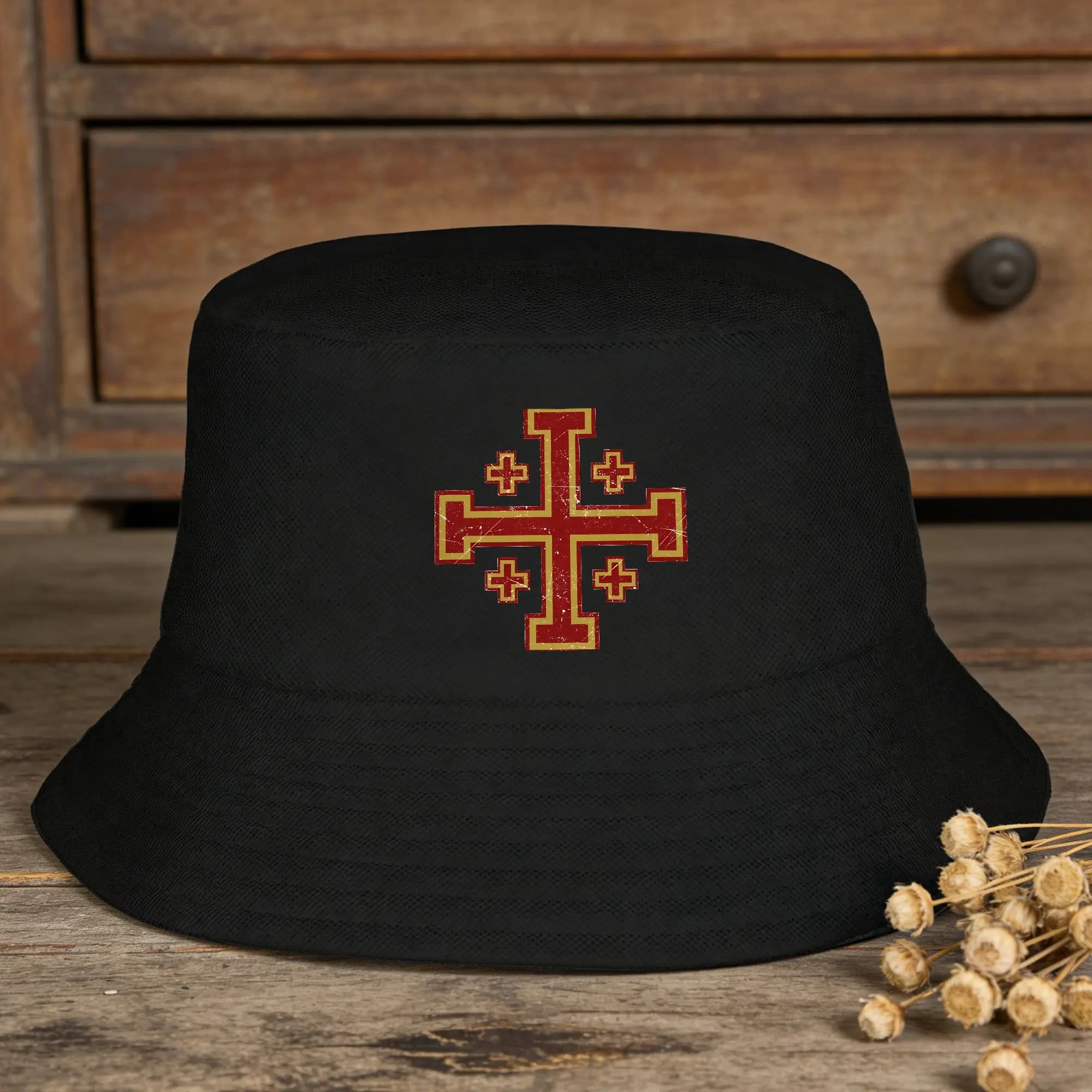 Cappello da pescatore Knight Jerusalem Cross, cappello estivo alla moda per uomo e donna, cappello da viaggio per la spiaggia, cappello Harajuku personalizzato fai da te, cappello con protezione solare.
