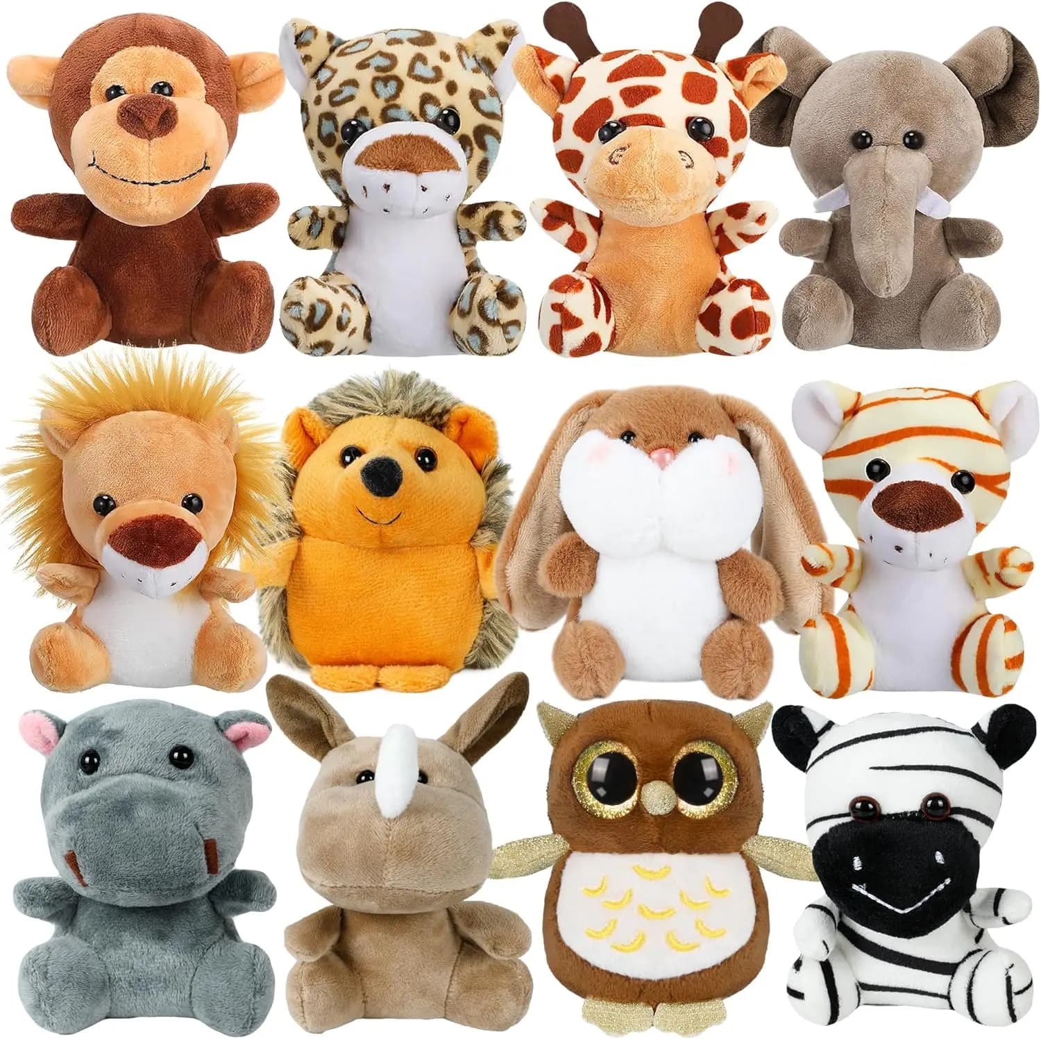 12 Mini Peluche, Giocattoli in Peluche da 4,5 Pollici per Bambini, Regali di San Valentino, Portachiavi e Gadget per Feste