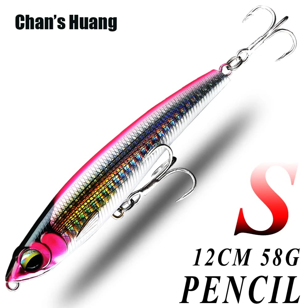 Chan's Huang 1PCS 12CM 58G Esche da pesca a lancio lungo Affondamento Matita Esca Artificiale Esca di Acqua Salata Grande Gioco Spook di Mare