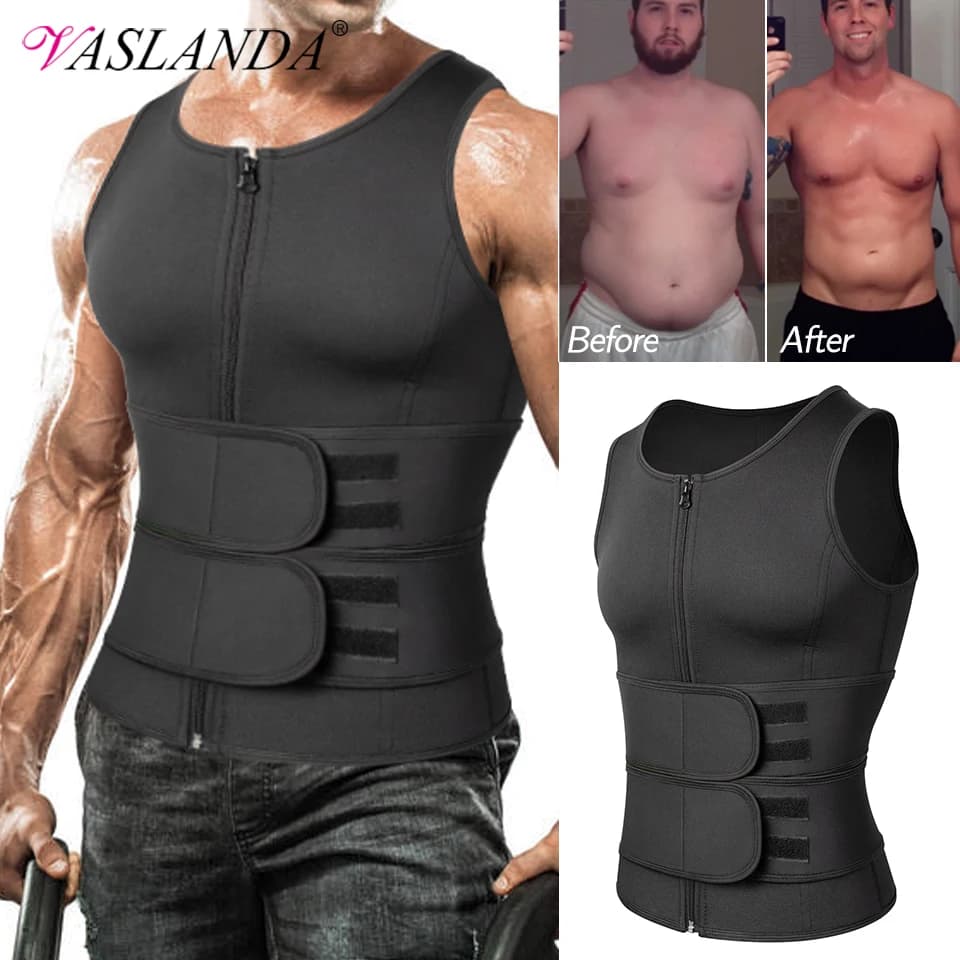 Men Body Shaper Life Trainer Sauna Suit Sweat Vest Underwear Slimming Shirt for Weight Loss Fat Burning Training Canot Shapewear
