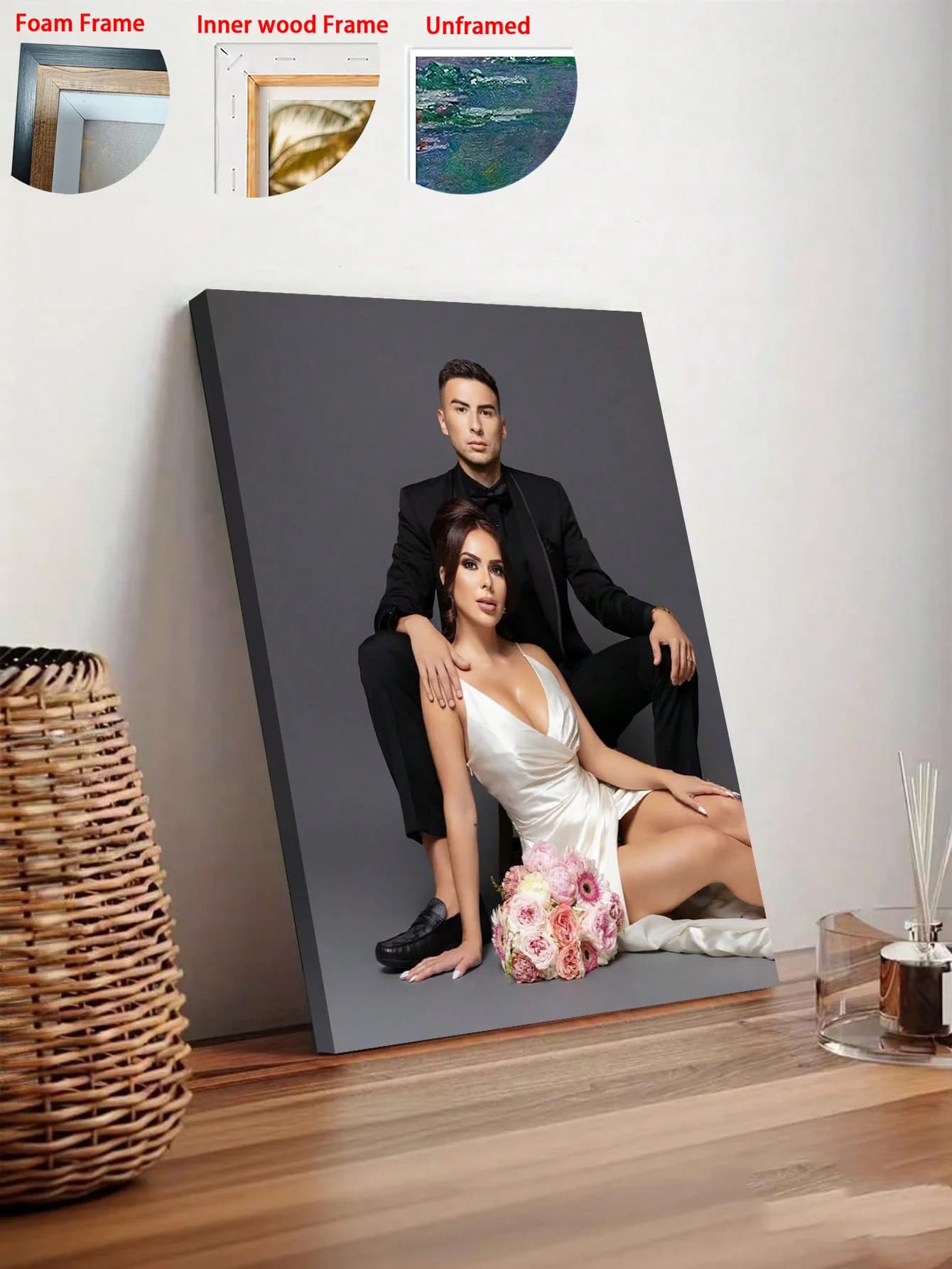Frame/Unframe Custom Canvas Prints with Your Photos Customized Picture Gifts Photo Prints Personalized Wall Art