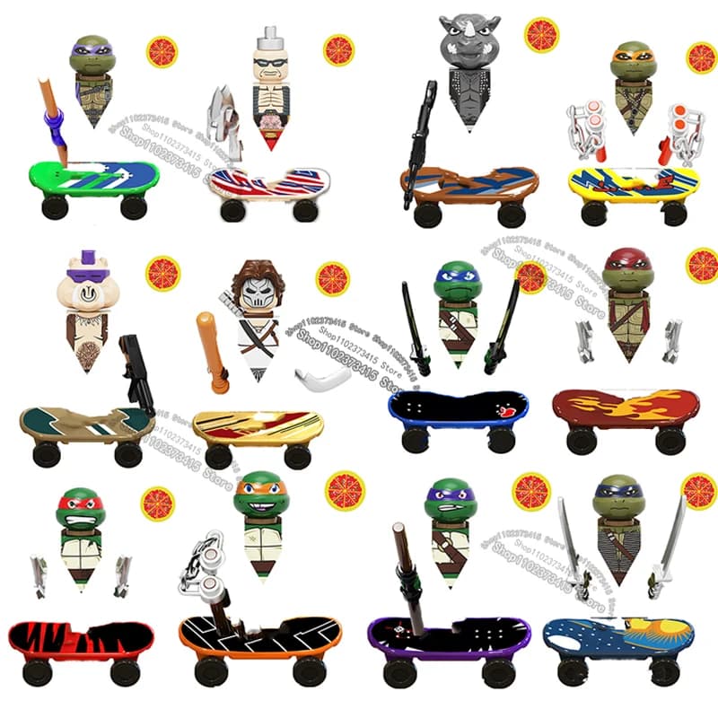 KF6125 TMNT mini Action figure giocattolo Tartaruga Ninja Mattoni Leo Raph Don Doll Assemblare Building Blocks MOC Giocattoli fai da te per bambini