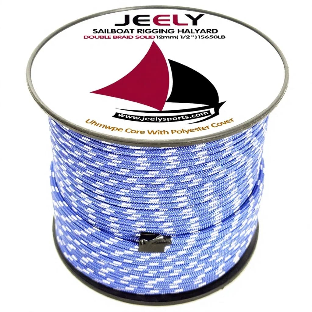 Corda di copertura doppia treccia Uhmwpe da 7100 kg 12 mm per cavo di ormeggio per barche marine, yacht, barche a vela