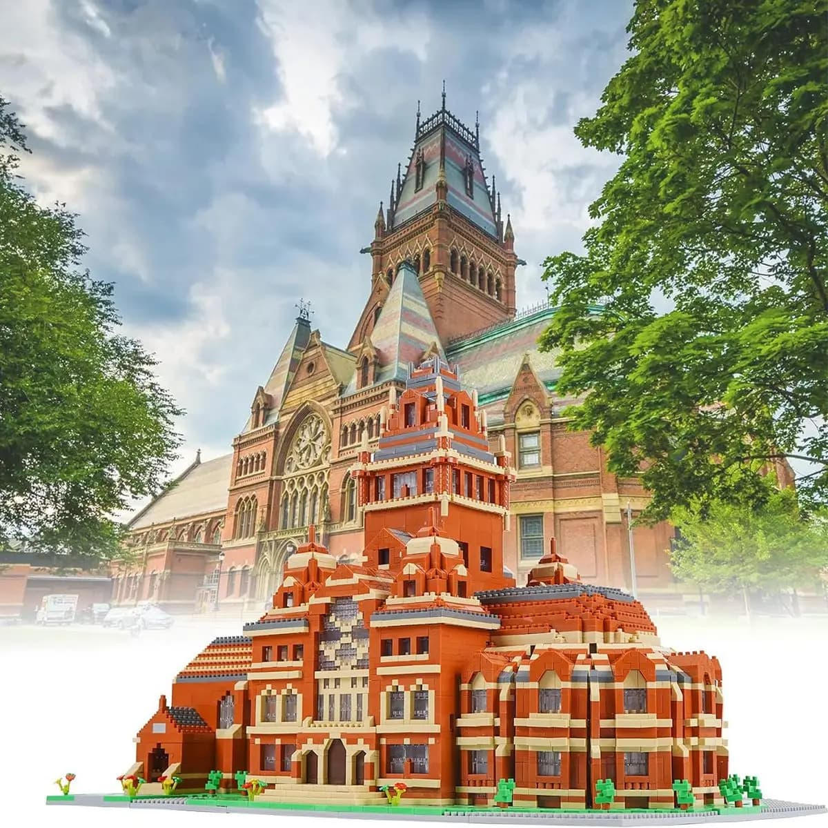 Harvard University Architecture Building Blocks USA Famous Ivy League School Campus Landmark Model Bricks DIY Educational Toys