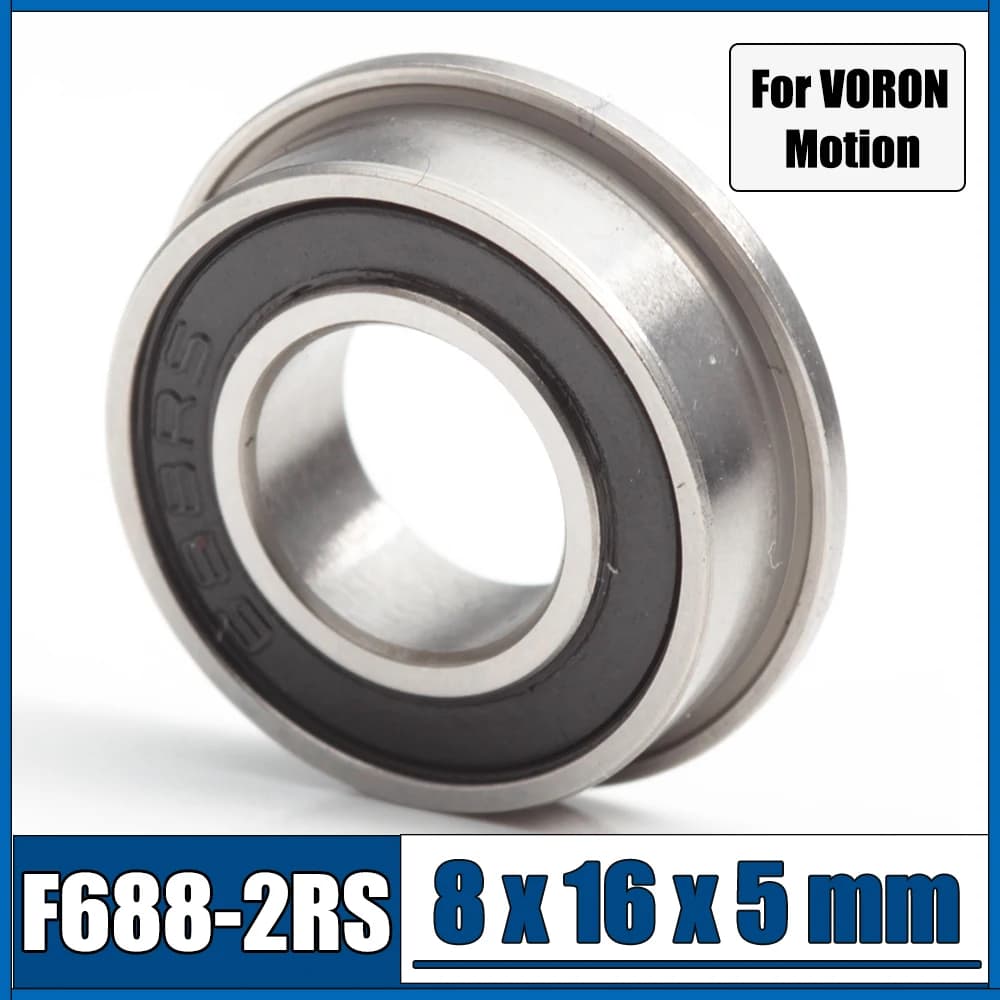 F688RS Cuscinetto 8x16x5 mm ABEC-7 10 pezzi F688-2RS Cuscinetti a sfere flangiati per VORON 0 Motion, Utilizzare in unità di azionamento A/B Tenditori XY Giunto