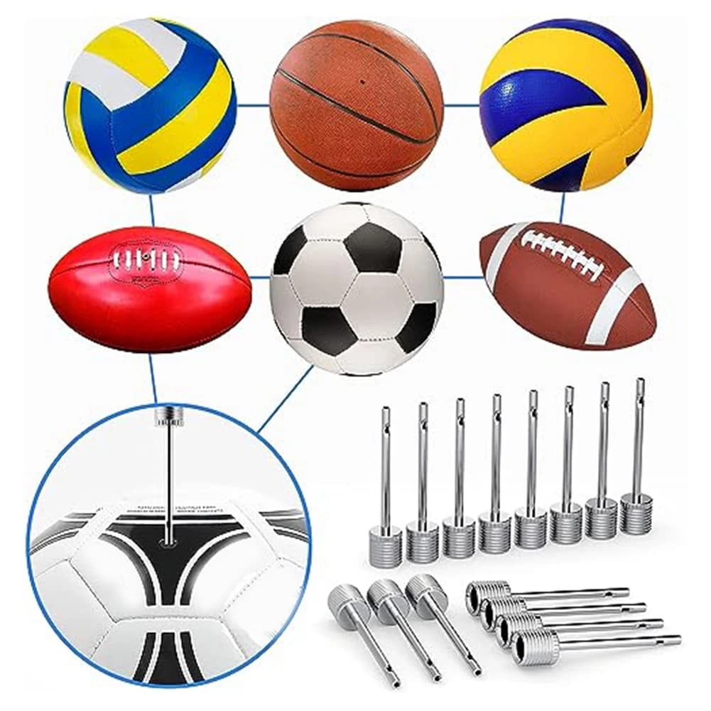 Inflatable Sports Valve Adapter Set of 100 pieces for essential accessories for basketball, football, rugby, volleyball