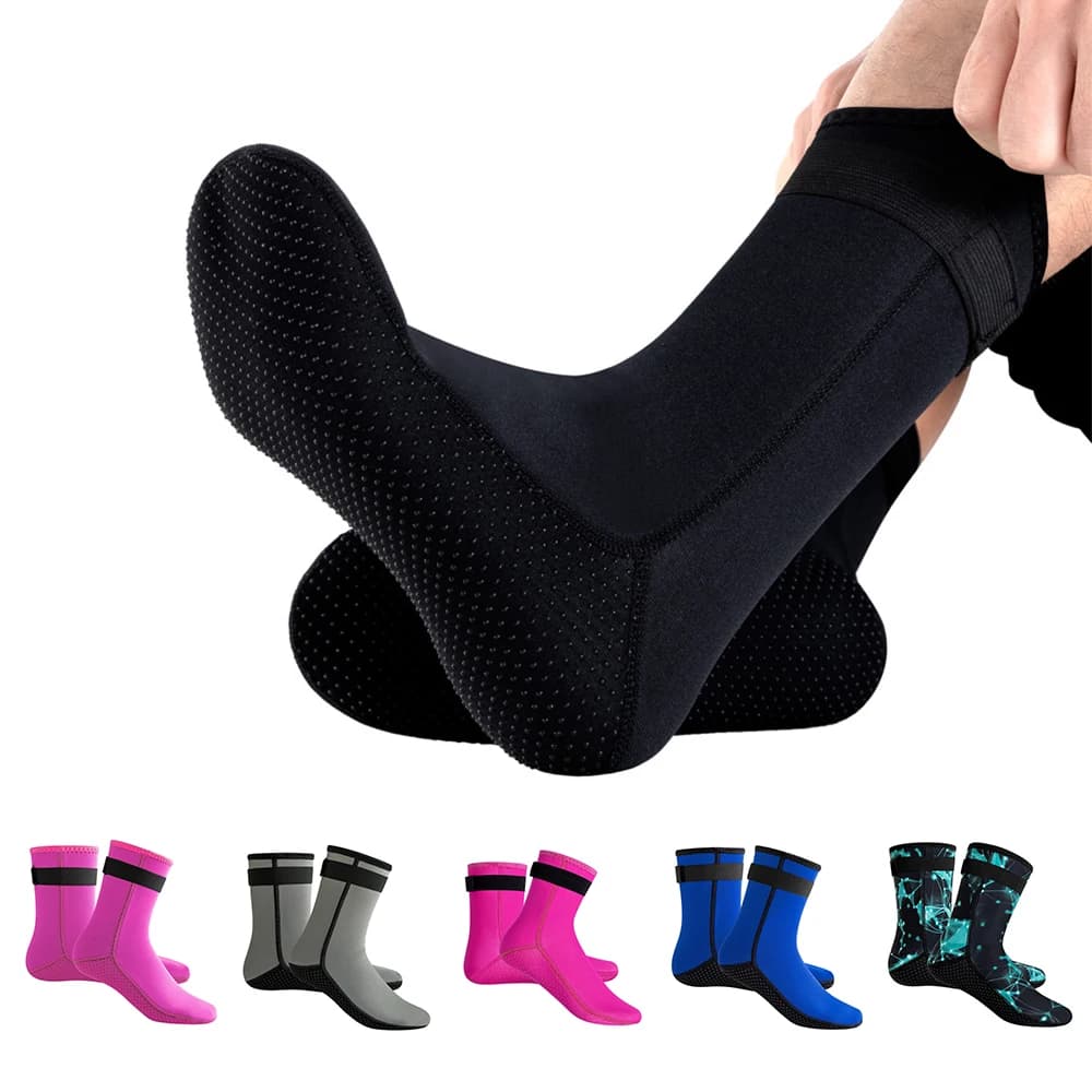 Scarpe da snorkeling in neoprene da 3 mm Calzini da sub Stivali da spiaggia Muta Prevenire graffi Riscaldamento Nuoto invernale antiscivolo Mare