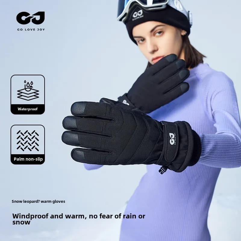 Nuovi guanti da sci autunno inverno Guanti da equitazione per moto caldi antiscivolo ispessiti impermeabili in velluto per sport all'aria aperta da uomo e da donna