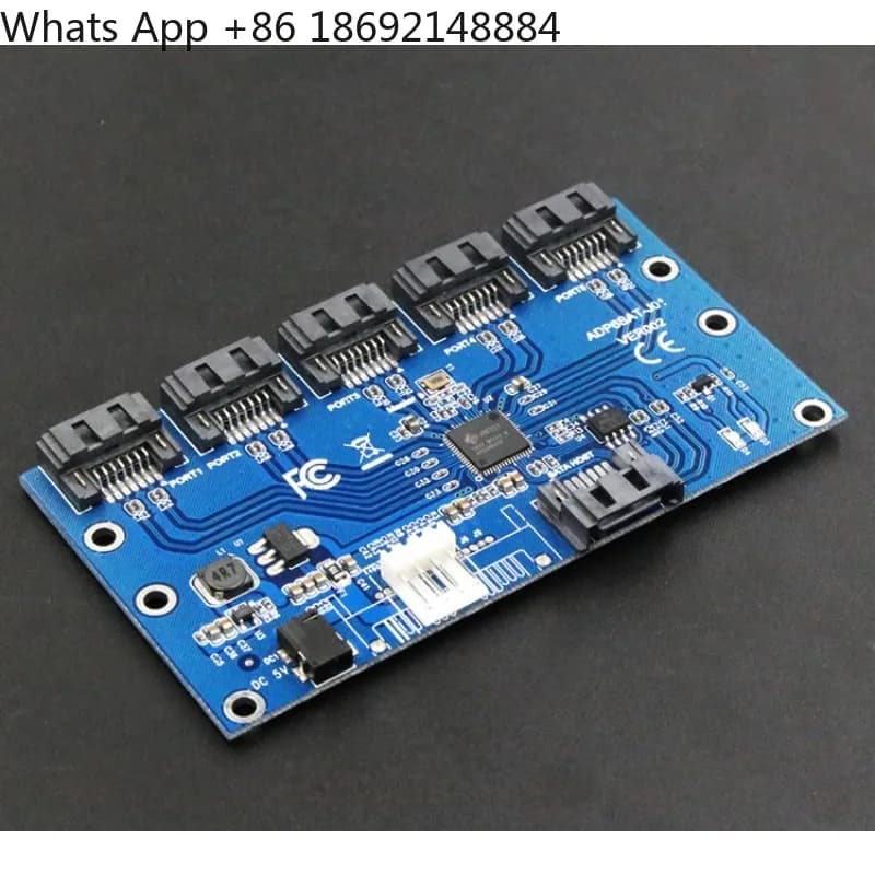 Scheda adattatore SATA da 1 a 5 per disco rigido, multiplatore di porte SATA per scheda madre, supporta scheda di espansione SATA 3.0
