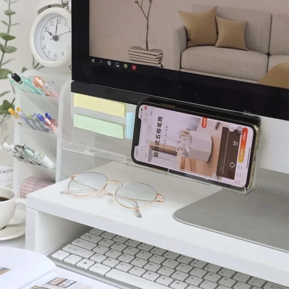 Computer Monitor Posters, Side Holders for Desk with Telephone Support and Stickers