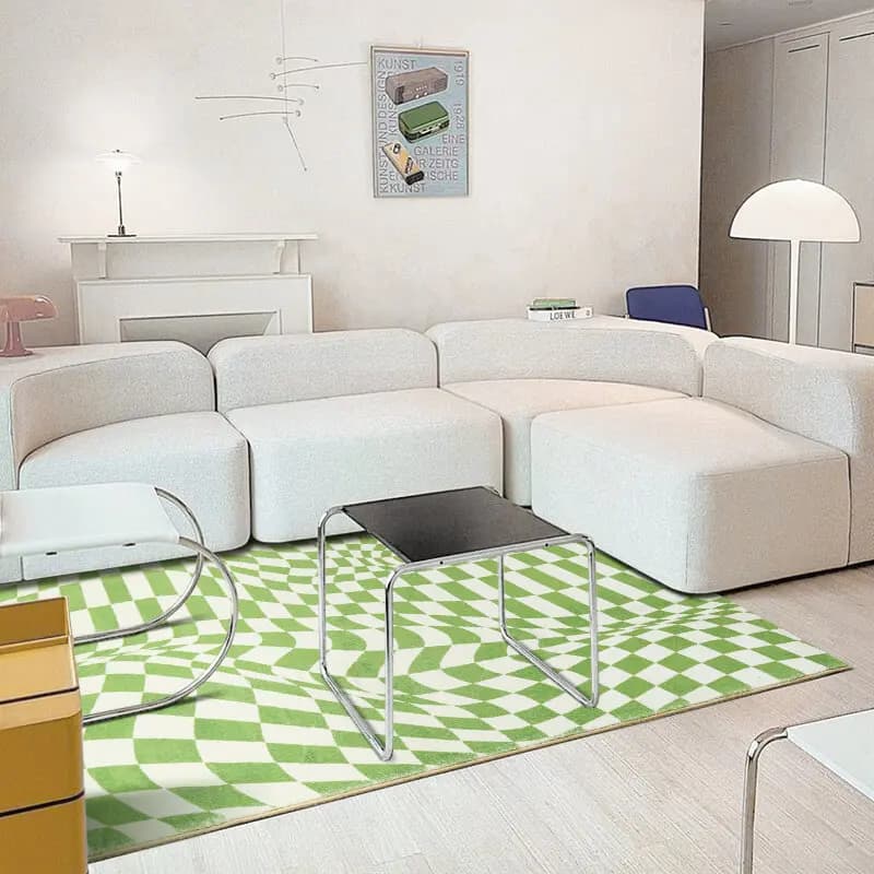 Modern Style Living Room Decoration Plaid Carpet Minimalist Rugs for Bedroom Home Children Floor Mat Fluffy Soft Cloakroom Rug