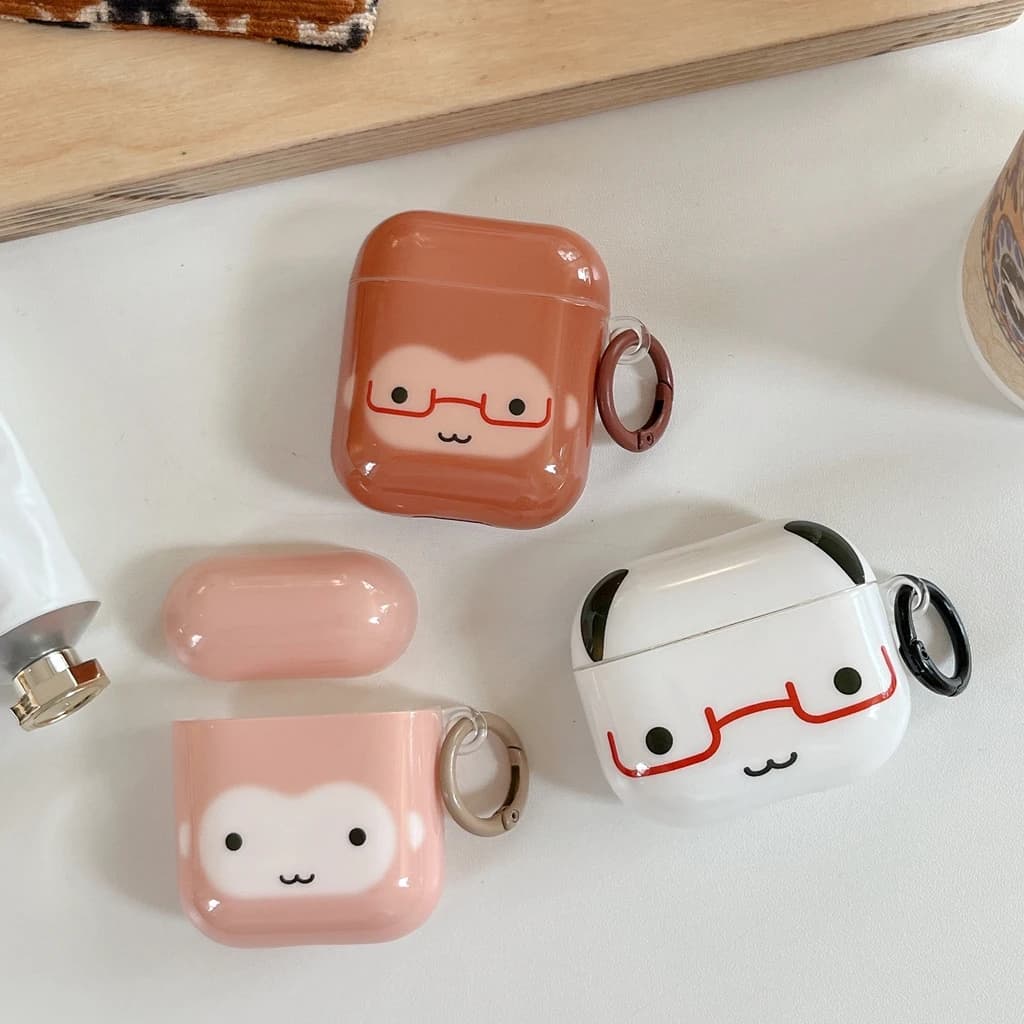 Protective Protective Case AirPods 1 or 2 3 Pro Pro2 Pro3 with Animal Cute with Glasses