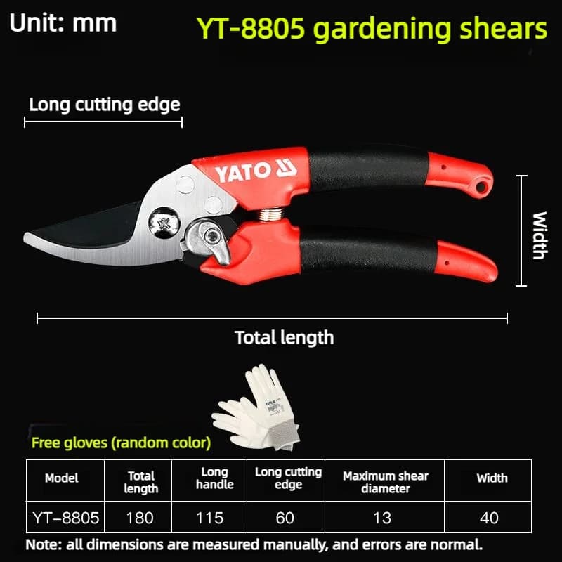 YATO Power Scissors with SK5 Blade for Bonsai, Fruit Trees, Flowers and Coppers, Gardening Tools