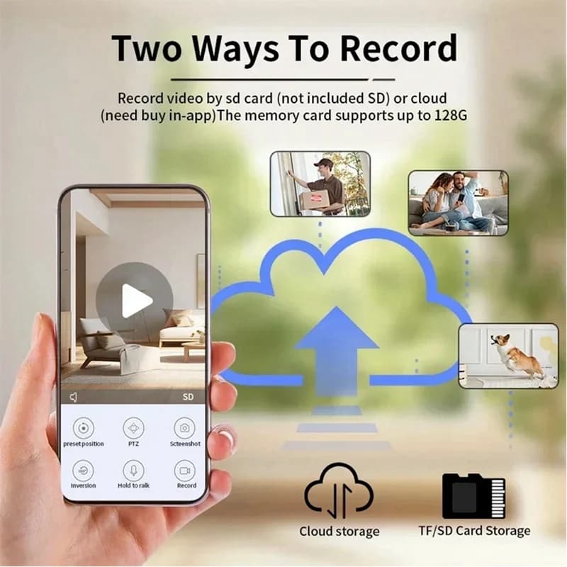 Telecamera Wi-Fi wireless con tracciamento automatico, rilevamento umano AI, baby monitor (USA)