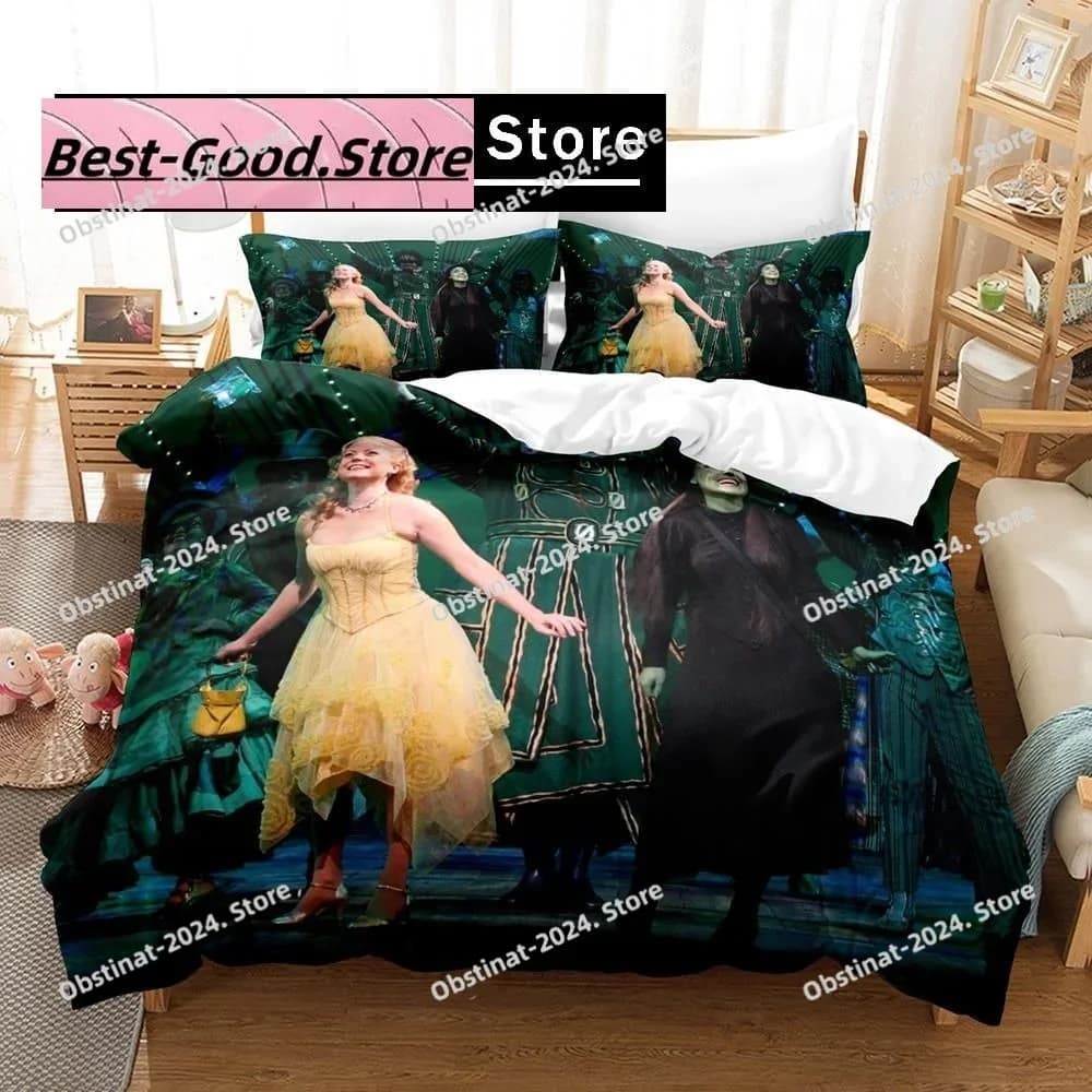 Set di biancheria da letto 3D Wicked Musical Broadway Drama Stampato singolo Piumino Trapunta Copripiumino Federa 3 pezzi Bambini Taglia adulto