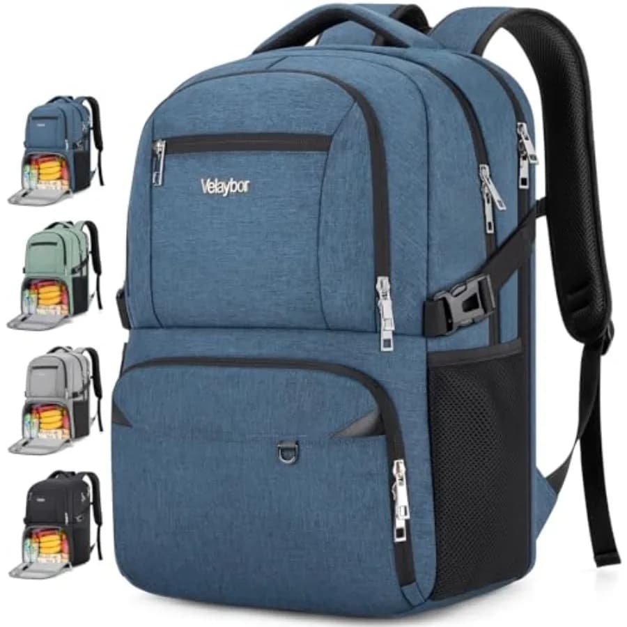 Zaino Termico per Pranzo e Lavoro, Compatibile con Laptop da 17 Pollici, con Porta Pranzo e Porta USB per Ricarica, per Uomini e Donne, Resistente all'Acqua