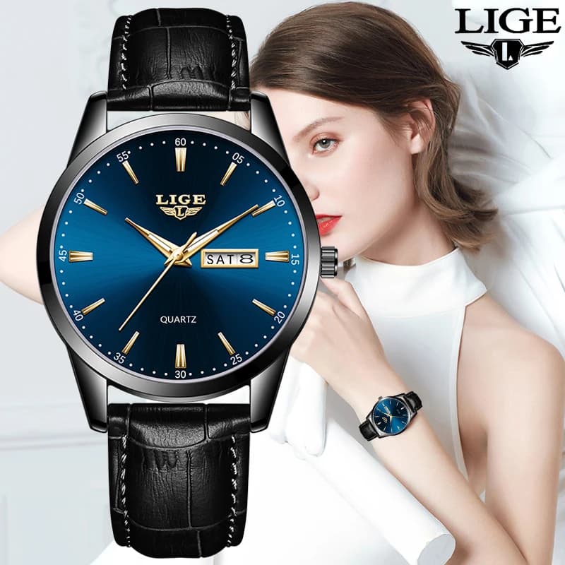 LIGE nuovo orologio da donna elegante luminoso impermeabile moda lusso orologio da donna orologio al quarzo in pelle per donna Relogio Feminino