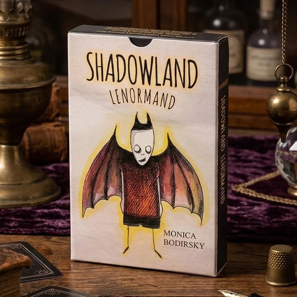 Shadowland Lenormand: Un viaggio di 36 carte nell'ombra e nella luce | Mazzo di Carte Gotico Unico con Effetto Inchiostro e Acquerello, Doppio Rilievo 9*6cm
