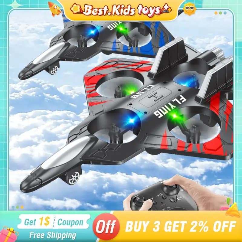 RC Schiuma Roll Stunt Aircraft CZ01 Drone telecomandato Luci a LED Sospensione Volo Combattente Altezza fissa Giocattoli per bambini Gioco all'aperto