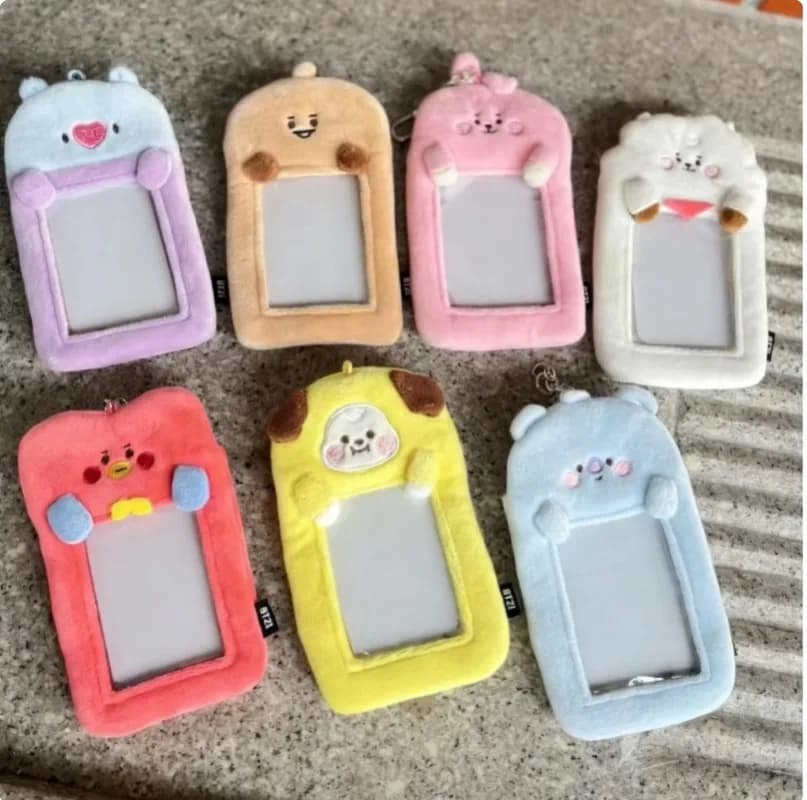 Porta Carte Kpop BT21 TATA COOKY CHIMMY KOYA MANG RJ SHOOKY da 3 Pollici con Copertura per Foto, per Carte d'Identità di Celebrità Coreane