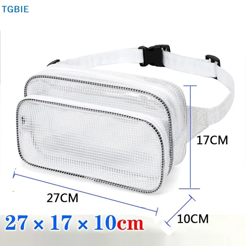 【TL】1Pcs Anti-static Transparent PVC Waist Bag Clear Mesh Tool Kit Fanny Pack Waterproof Portable Workshop Storage Organizer Bag