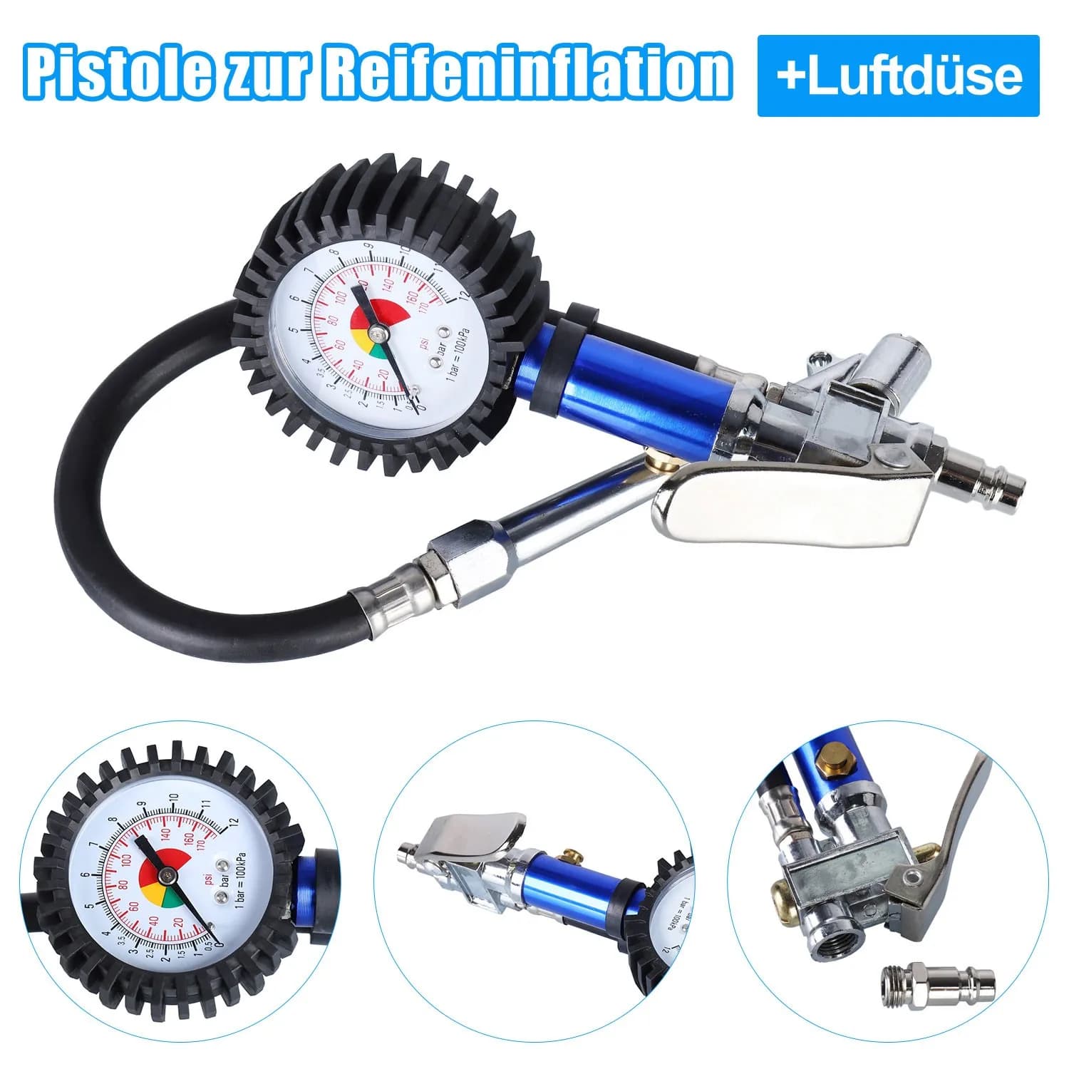Digital /Tire Air Pressure Inflator Gauge 0-220PSI Alloy With Shockproof Rubber Sleeve For Car Motorcycle Auto Testing /Tool
