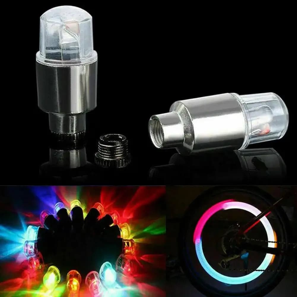 Luci per ruote Luce per valvola per bicicletta a LED Lampada al neon per auto universale Luci per coperchio valvola Decorazione lampadina lampeggiante colorata per pneumatici