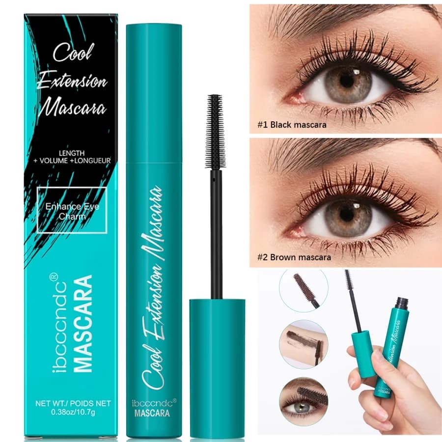 Mascara Ibcccndc Green Tube, natural elongating, curved, long-lasting, black, for eyelashes
